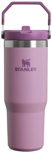 Stanley IceFlow Flip Straw Tumbler with Handle 30 oz | Twist On Lid and Flip Up Straw | Leak Resistant Water Bottle | Insulated Stainless Steel |BPA-Free | Lilac