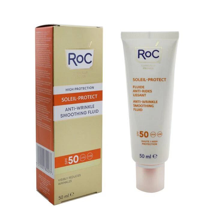ROC Soleil-Protect Anti-Wrinkle Smoothing Fluid SPF 50 UVA & UVB (Visibly Reduces Wrinkles) 50ml/1.69oz
