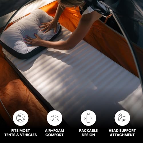 Luno AIR+Foam PRO Camping Mattress - Tall | Universal Fit | Hybrid Foam + Air Mattress