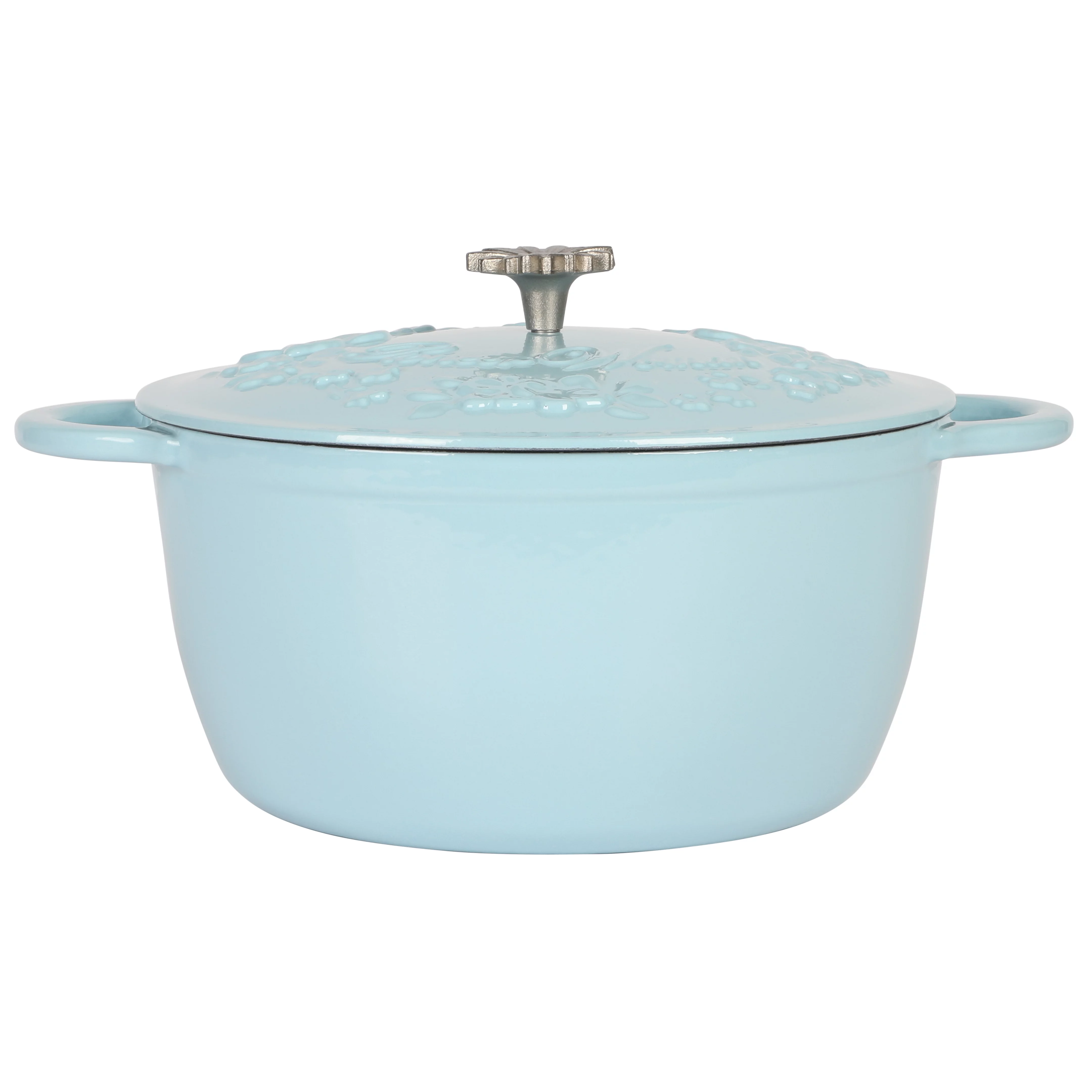 The Pioneer Woman Timeless Beauty Blue Haze Enamel Cast Iron 6-Quart Dutch Oven