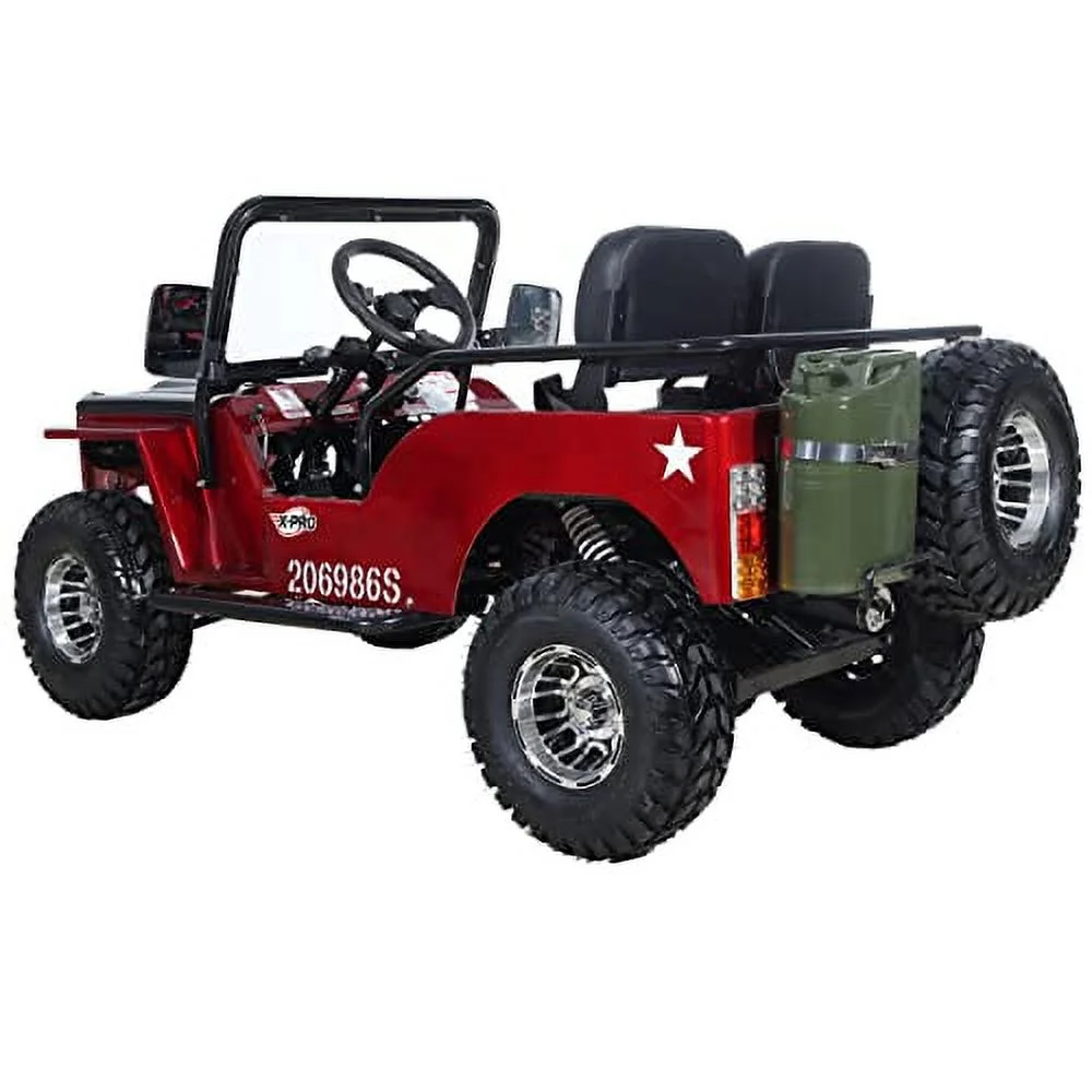 X-Pro 125cc Jeep Go Kart, 3-Speed Semi-Automatic Transmission w/Reverse, Big 18