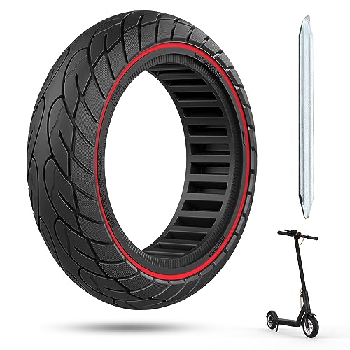 10x2.125 Scooter Tire, 10 inch Solid Rubber Tires Tubeless Front or Rear Replacement 10x2.125 Solid Electric Scooter Tire for Gotrax G4 Xr V2 Ninebot F25 F65 Hiboy S2 Pro 2pc Black