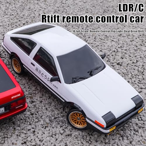 LD1899 1/18 RC Drift Car GTR R34 2.4GHz RWD with Gyroscope on-Road Alloy Body Shell Racing Cars Radio Control (Blue)