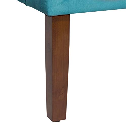 HomePop Velvet Swoop Arm Accent Chair, Suri Blue