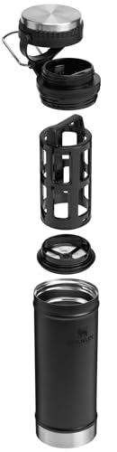 Stanley Travel Mug with Integrated French Press 16 oz | 5 Minute Brew, 4 Hours Hot, Leakproof Lid | Mesh Filter for Coffee Grounds | Insulated Stainless Steel Coffee Maker | BPA-Free | Black 2.0