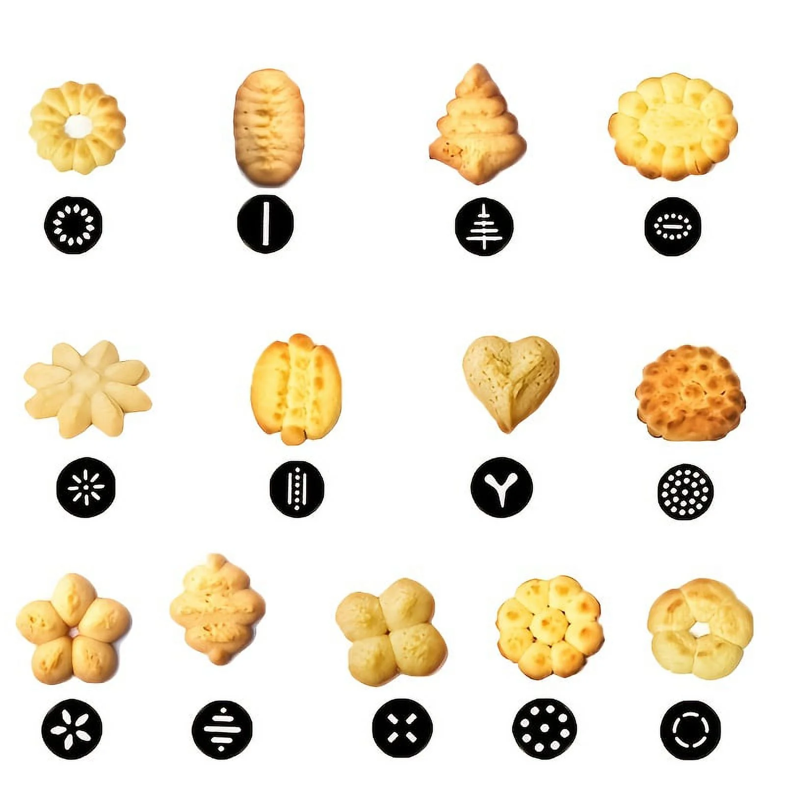 13pcs Cookie Press Household Stainless Steel Spritz Cookie Press Cookie Maker, Baking Mold, Cookie Squeezer, Piping Gun, 9.8 X 5.7In Deluxe Cookie Maker, Comes with an Exclusive Recipe