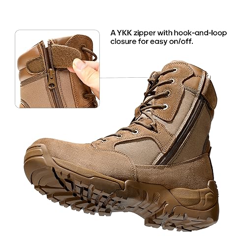 NORTIV 8 Men's Military Tactical Work Boots Hiking Motorcycle Combat Boots Response
