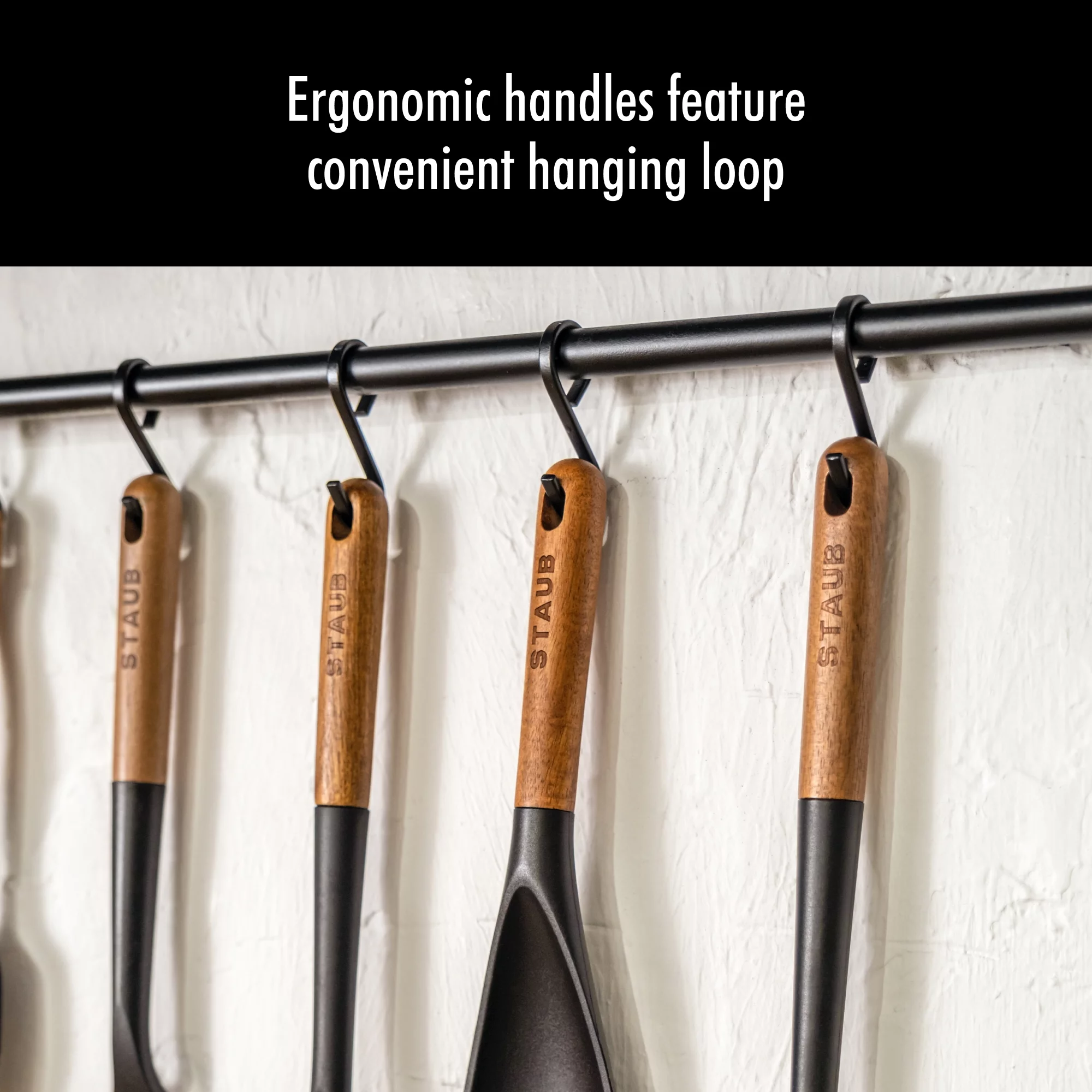 Staub Silicone with Wood Handle Cooking Utensil, Skimming Ladle