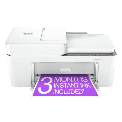 HP DeskJet 4255e Wireless All-in-One Color Inkjet Printer, Scanner, Copier, Best-for-Home, 3 Month Instant Ink Trial Included (588S6A)