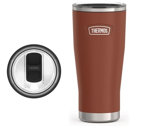 THERMOS ICON SERIES, Stainless Steel Cold Tumbler with Slide Lock, 24 Ounce, Sandstone