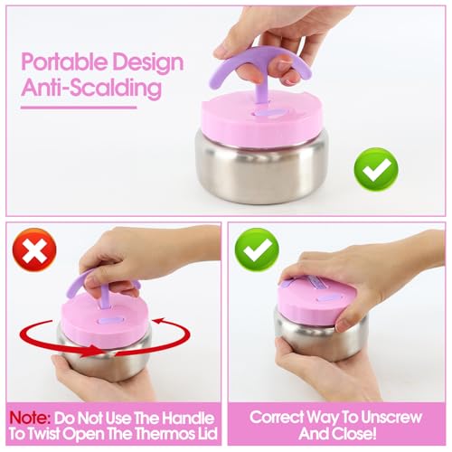 Lunch Box with Bento Box with 4 Compartment, with Leak Proof Thermo Food Jar, Preppy Corduroy Insulated Lunch Bag for Womens Girl Kids Teens School Travel Picnic (Purple)