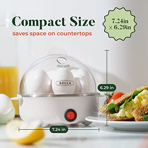 BELLA Rapid Electric Egg Cookers (7 Egg Capacity) - Black and White