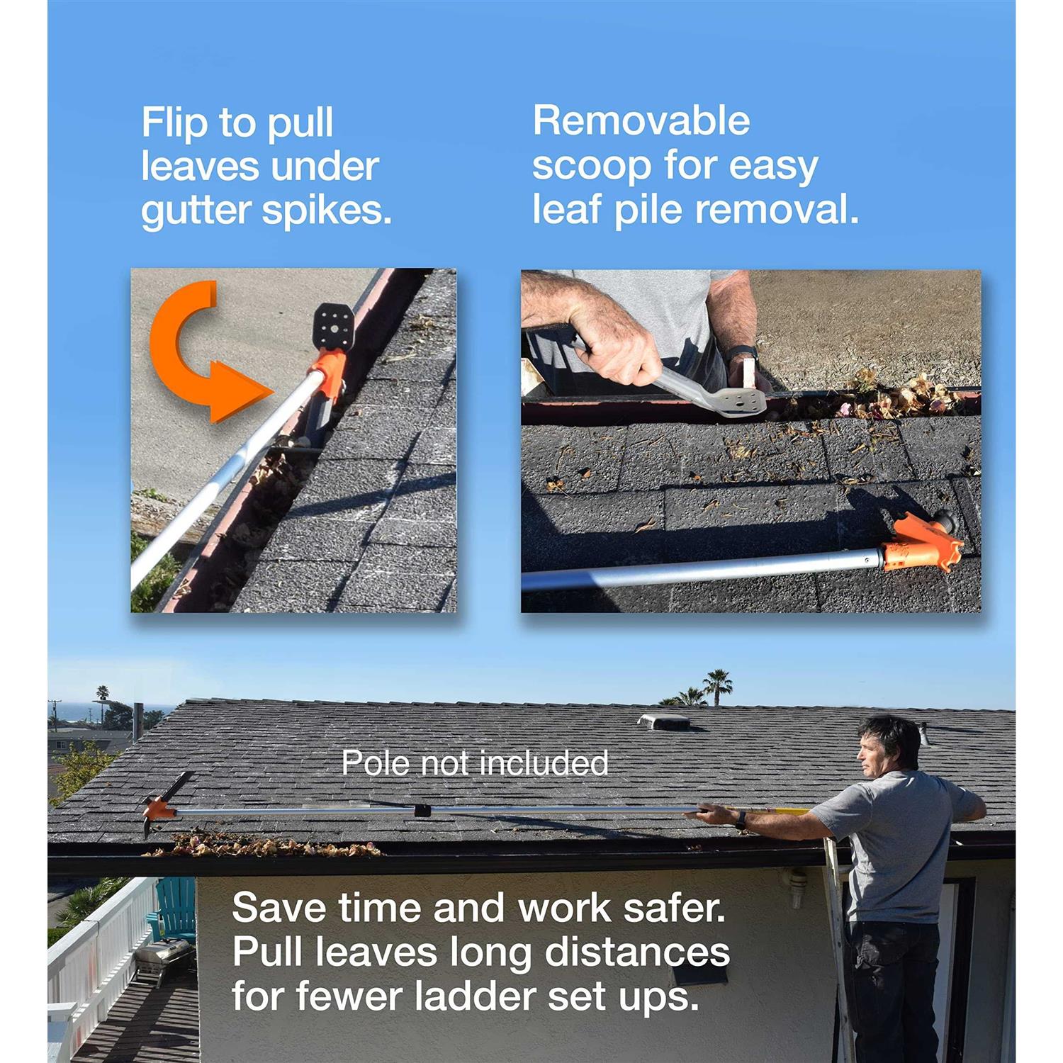 MCCAULEY Gutter Cleaner PRO, Gutter Cleaning from The Ground, Plus Clean from roof and Ladder, and Clean Off Gutter Guards from The Ground