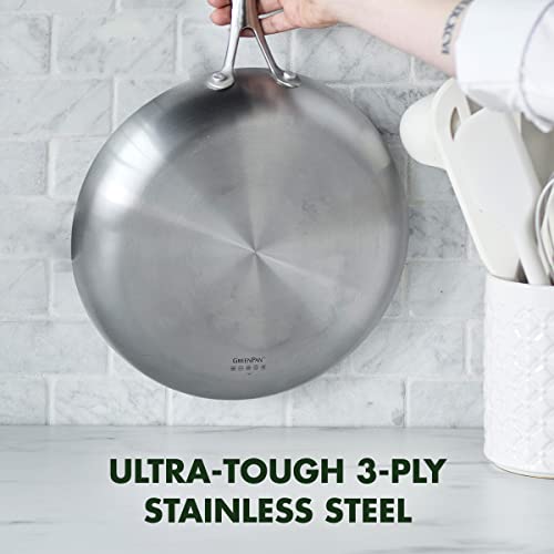 GreenPan Venice Pro Tri-Ply Stainless Steel Healthy Ceramic Nonstick 10