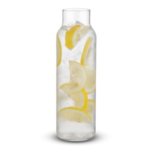 Libbey Glass 24 Oz. Hydration Decanter Carafe Bottle w/Lid - Straight Cylinder