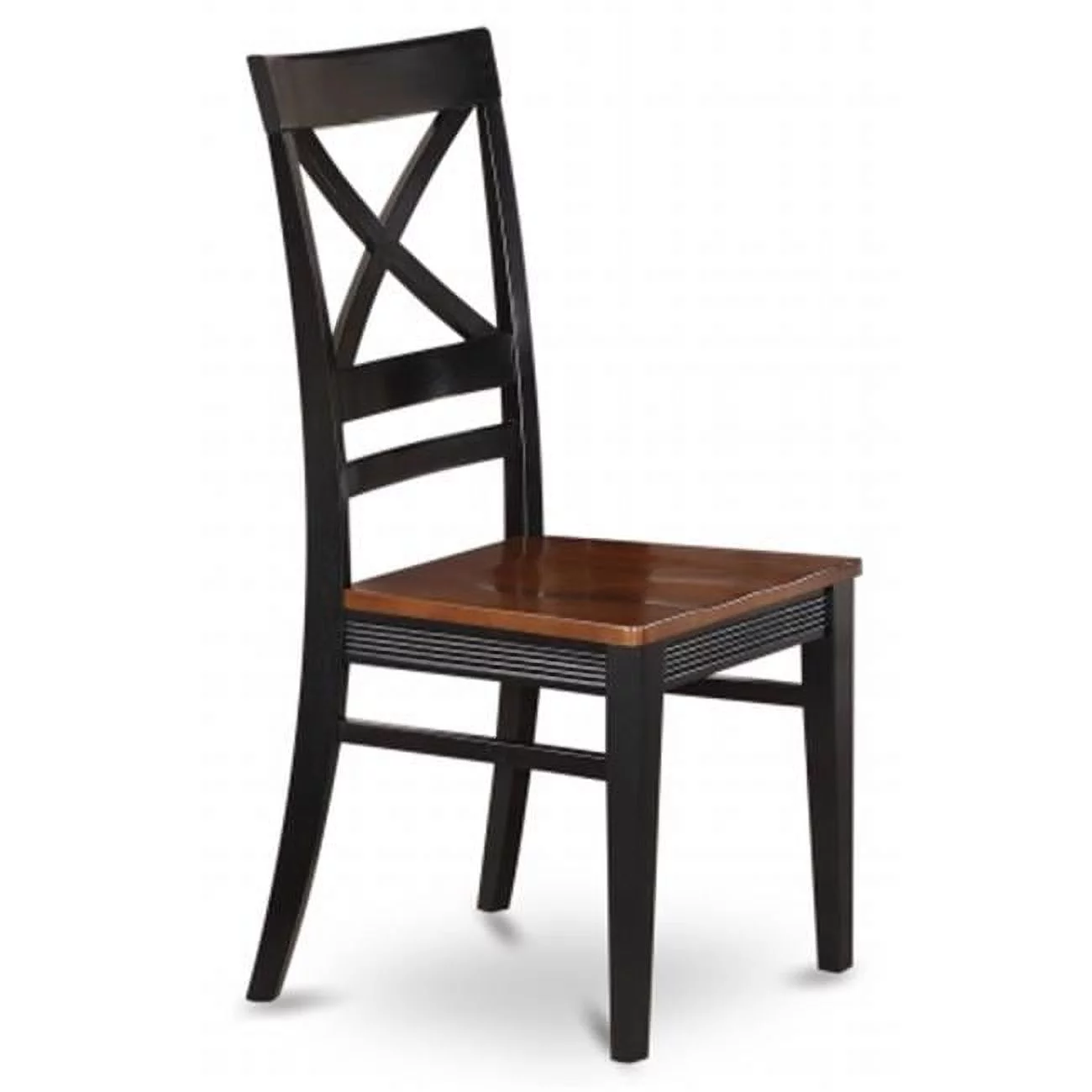 Quincy Dining Chair with Wood Seat in Black & Cherry Finish Pack of 2