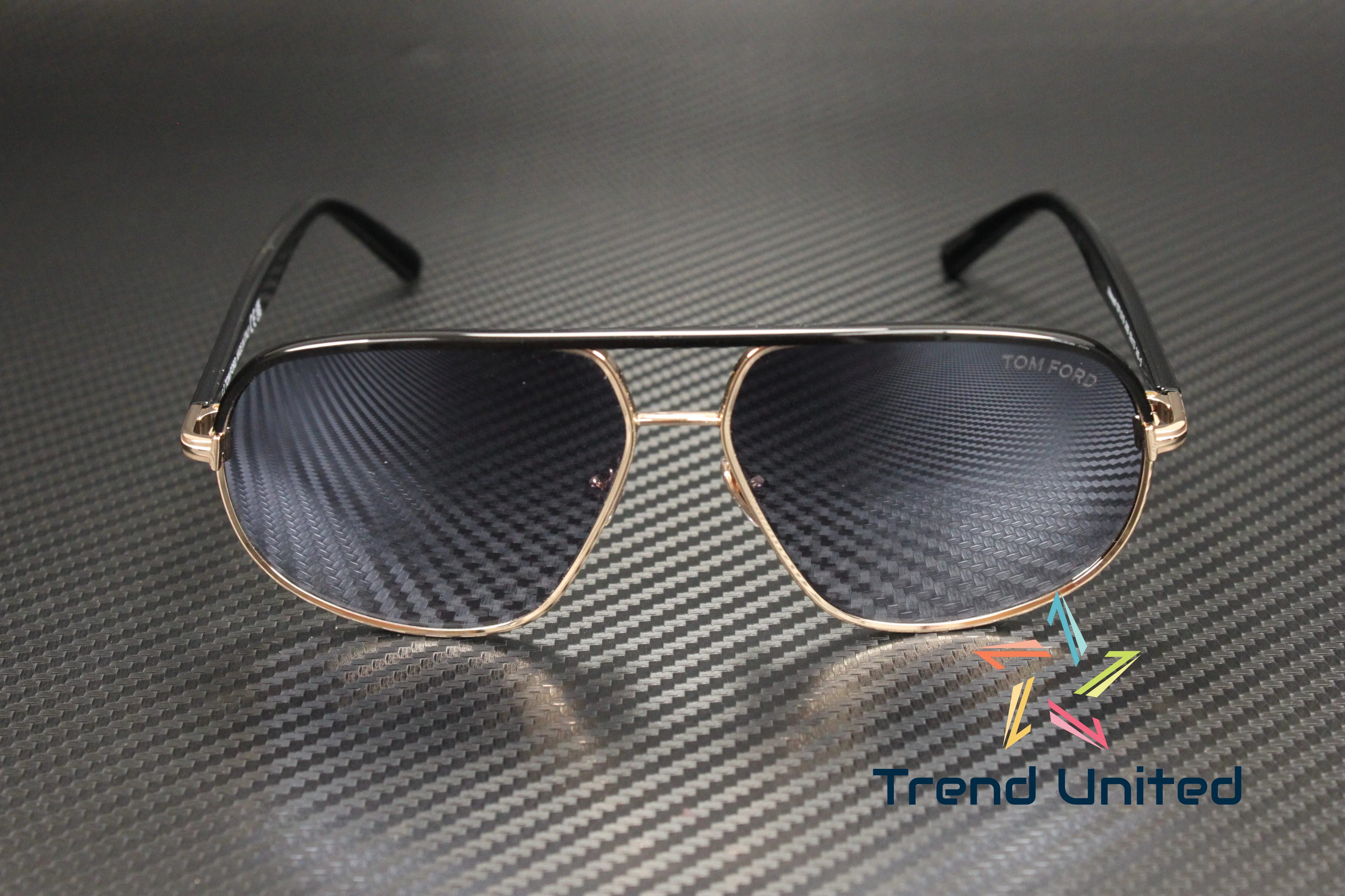 Tom Ford FT1019 28B Metal Shiny Rose Gold Gradient Smoke 59 mm Men's Sunglasses