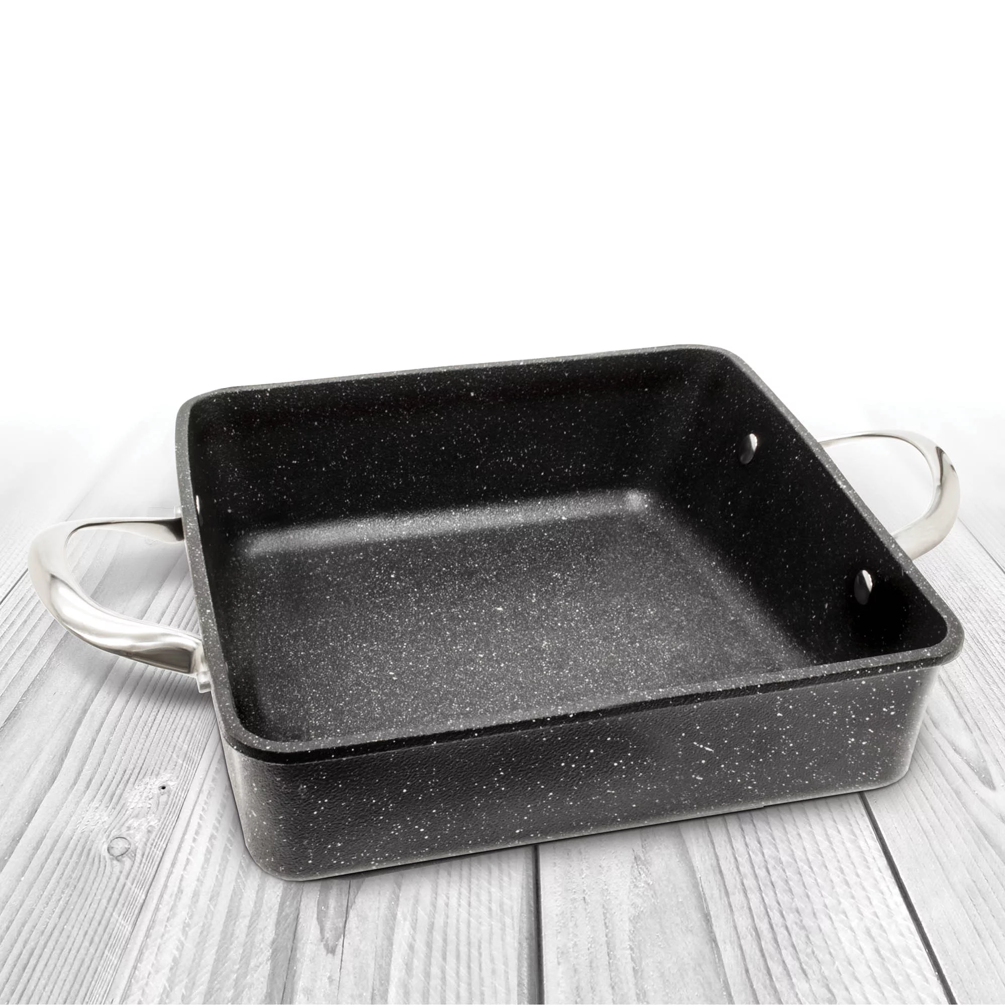 THE ROCK by Starfrit 9-In. x 9-In. x 2-In. Oven/Bakeware Dish with Riveted Stainless Steel Handles