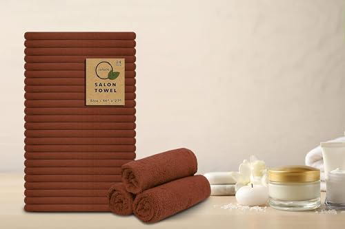 Softolle 100% Cotton Ring Spun Salon Towels – Bulk Pack of Hand Towels – Not Bleach Proof 16x27 Inches White Towels – Used As Spa Towels, Hair Towel, Facial Towels, Gym Towel & Hand Towel