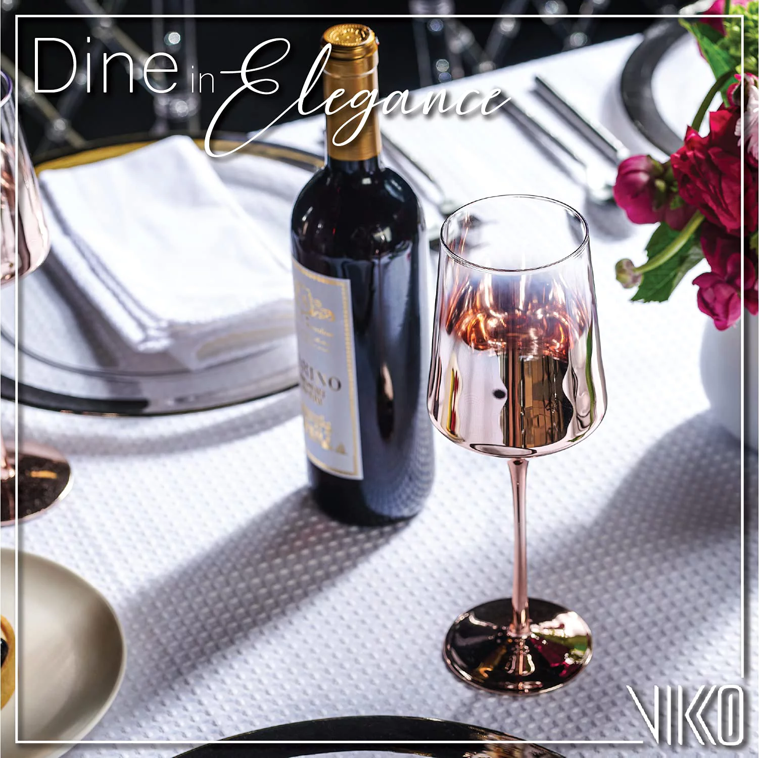 Madison Décor Copper Ombre Red Wine Glasses | Thin, Handblown Glass – Tall, Elegant Stem – Dishwasher Safe – Large 19 Ounce Cup – Great Gift Idea – Set of 12 Wine Glasses