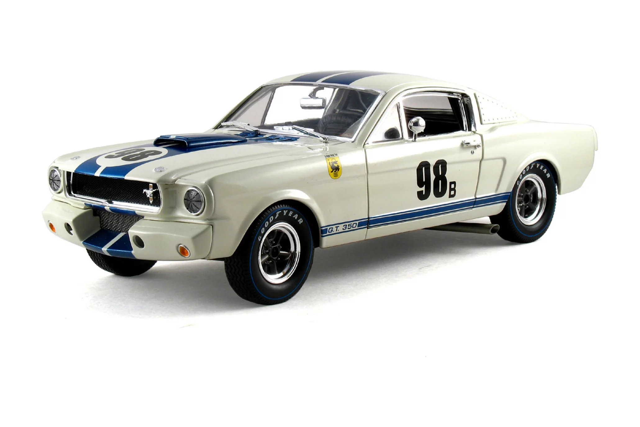 1965 Ford Mustang Shelby GT350R #98B Terlingua Racing Team, White - Shelby Collectibles SC170W - 1/18 scale Diecast Model Toy Car