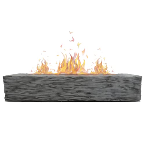 ROUNDFIRE Large Rectangle Tabletop Fire Pit - Portable Bioethanol Fireplace for Indoor & Garden (Classic Finish)