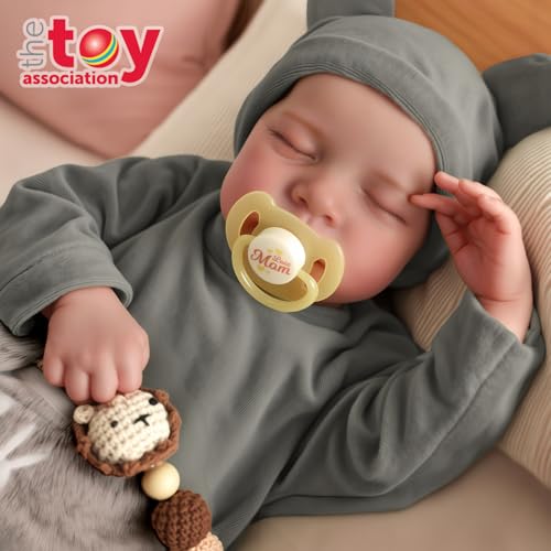 JIZHI Lifelike Reborn Baby Dolls Silicone Full Body Boy - 17-Inch Soft Body Realistic-Newborn Vinyl Real Life Baby Dolls with Toy Accessories for Kids Age 3 4 5 6 7 +