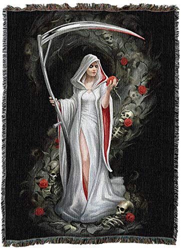 Pure Country Weavers Summon The Reaper Woven Blanket by Anne Stokes - Fantasy Gift Cotton Tapestry Throw - Made in The USA - 72