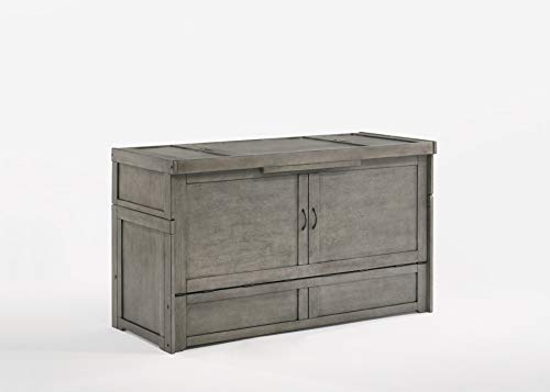 NIGHT & DAY Furniture Murphy Cube Cabinet Bed (White, Queen)