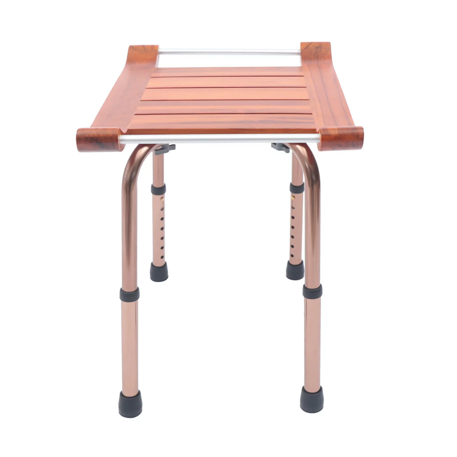 TFCFL Teak Shower Stool Bathroom Bench Furniture SPA Seat Height Adjustable Non-Slip