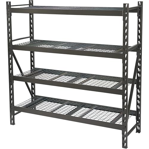 Ironton 4-Tier Industrial Steel Shelving Unit, 8,000-Pound Load Capacity, Garage Storage Rack, 77