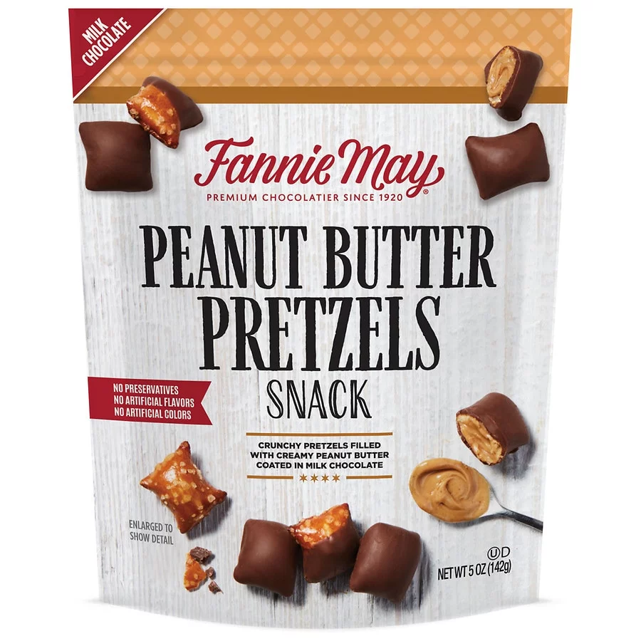 Fannie May Peanut Butter Pretzel Snack 5.0 oz Pack of 2