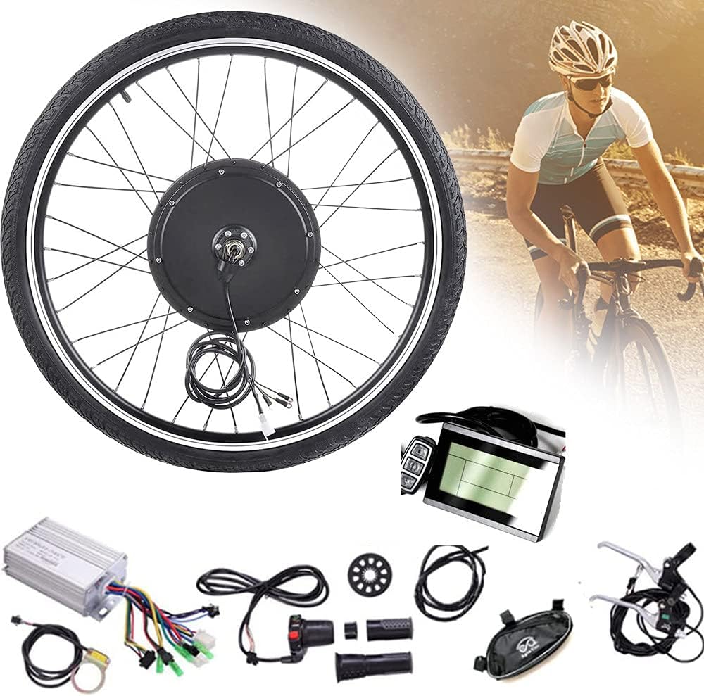 48V 1000W Front or Rear Wheel Hub Motor Brushless Gear Bicycle Electric Bike Conversion Kit with LCD Display for 20