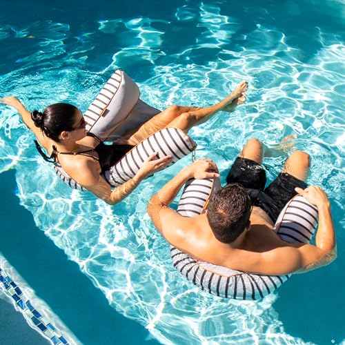 Big Joe Noodle Sling, No Inflation Needed, Pool Float with Armrests, Quick Draining Fabric, Cup Holder