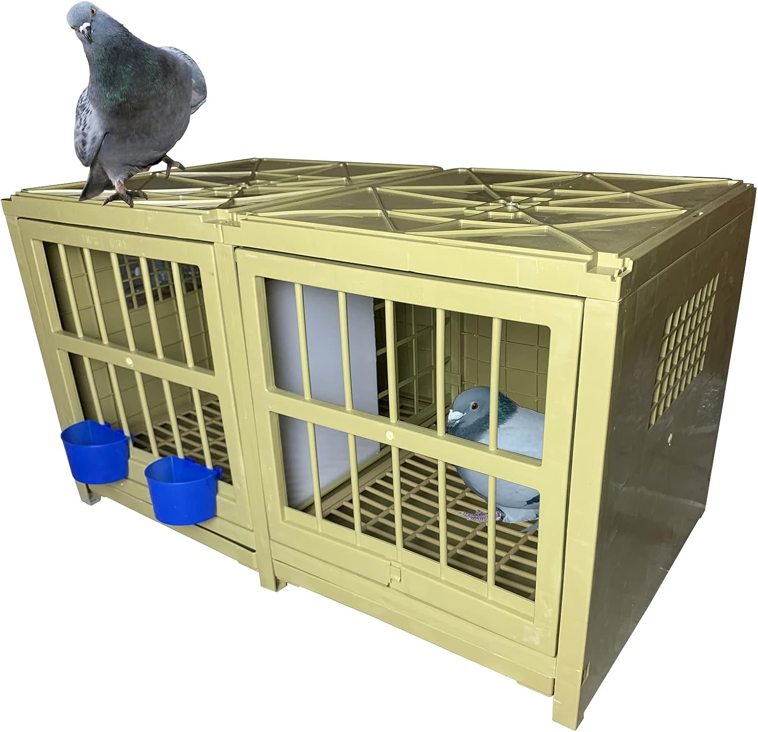 SRRPS PIGEON Pigeon Cage Plastic Pigeon Pairing Cage Bird Cage Pigeon Nest Box Carrier Combination Package Nest Solid Nest Rest and Pairing 32in, 32x18x18 Inch (Pack of 1)