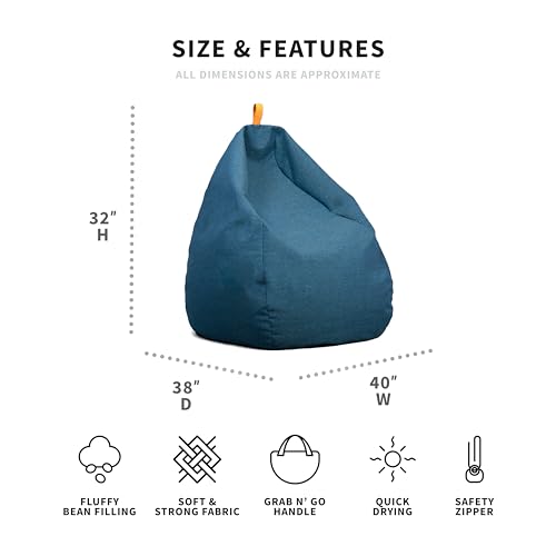 Big Joe Tuffet Weatherproof Bean Bag Chair, Paprika Bella Sunmax, Durable Weather Resistant Fabric, 2.5 feet Teardrop