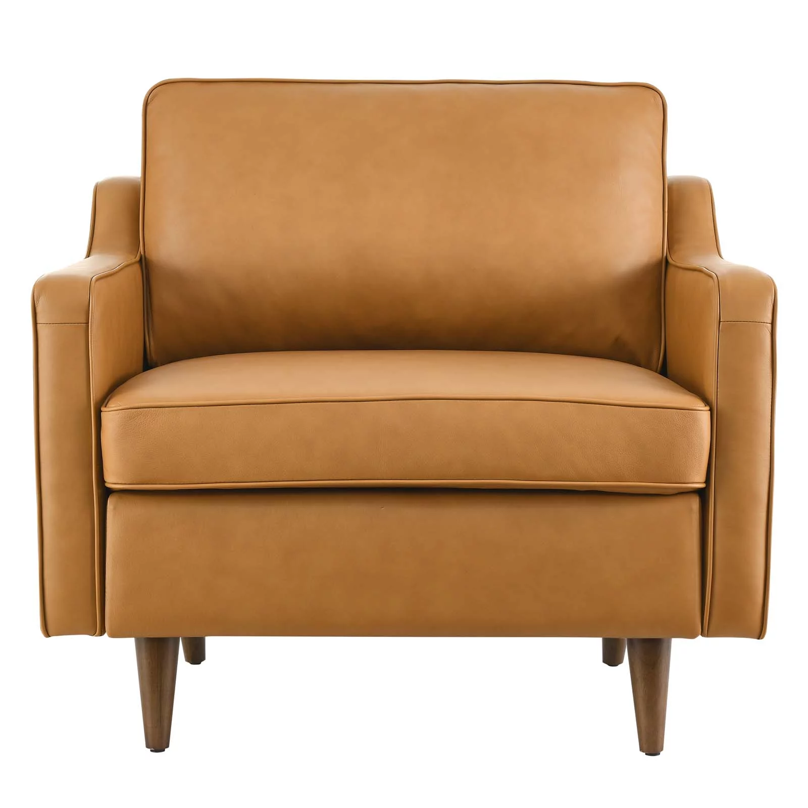 Modway Impart Genuine Leather Armchair in Tan