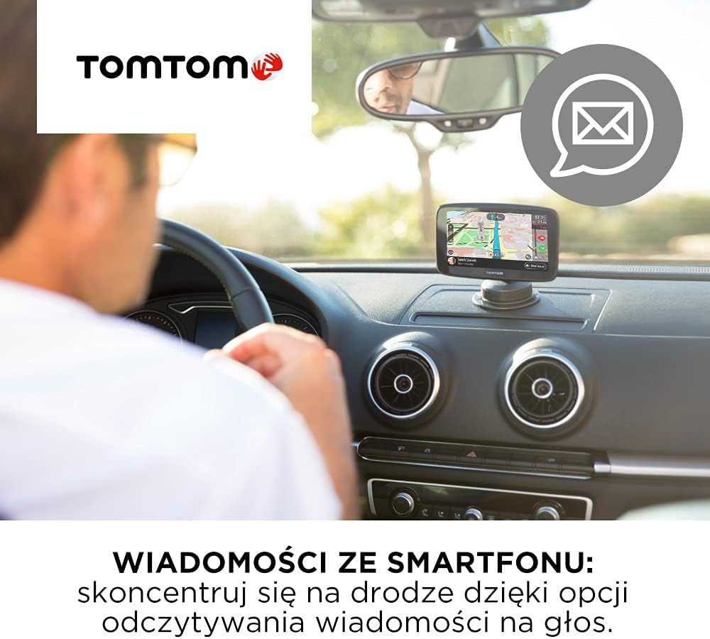 TomTom Car Sat Nav GO Essential, 6 Inch, with Traffic Congestion and Speed Cam Alert trial thanks to TomTom Traffic, EU Maps, Updates via WiFi, Handsfree Calling, Click-and-Drive Mount