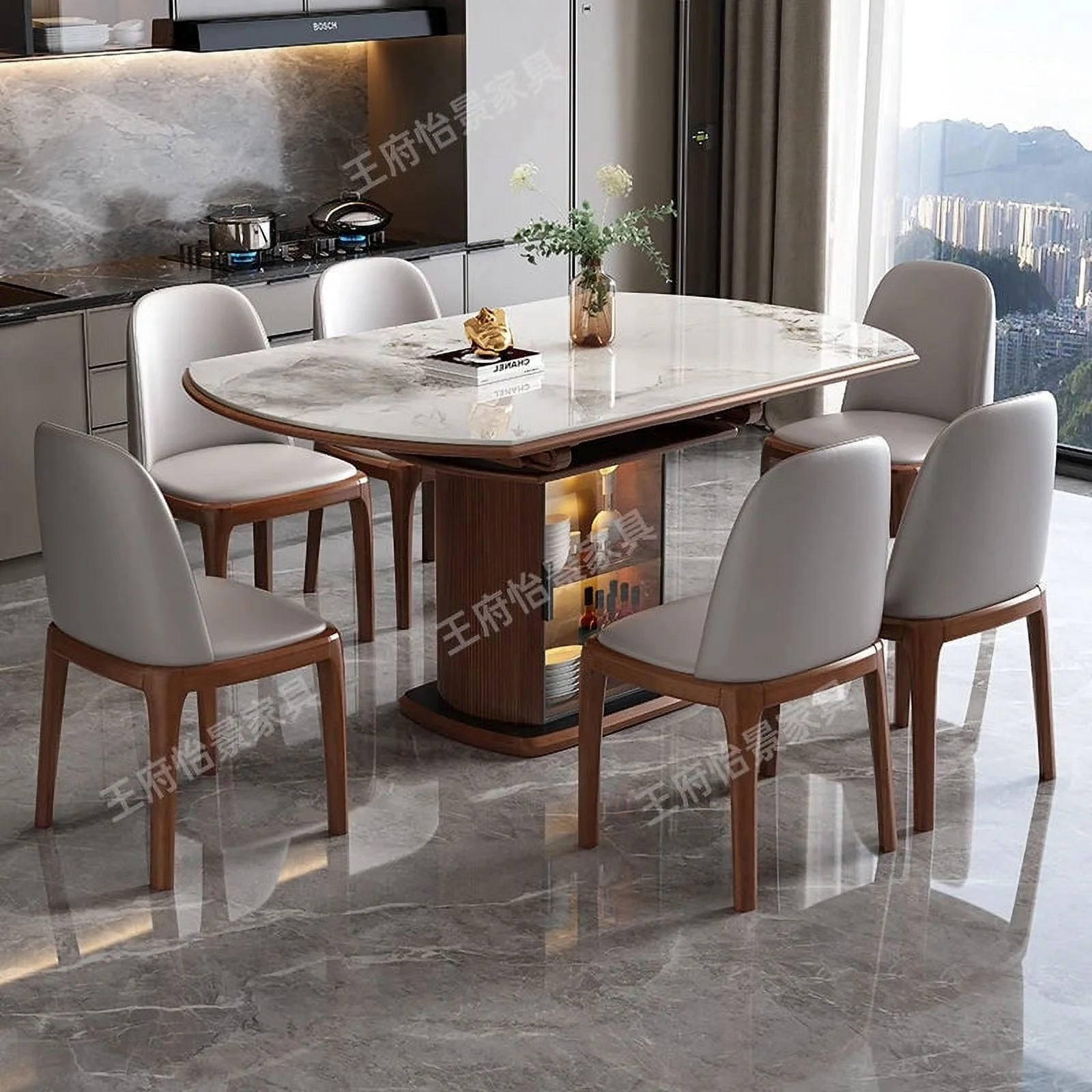 Center Hotel Round Dining Table Luxury Rustic Mobile Folding Kitchen Coffee Dining Table Luxury Table A Manger Furniture HDH