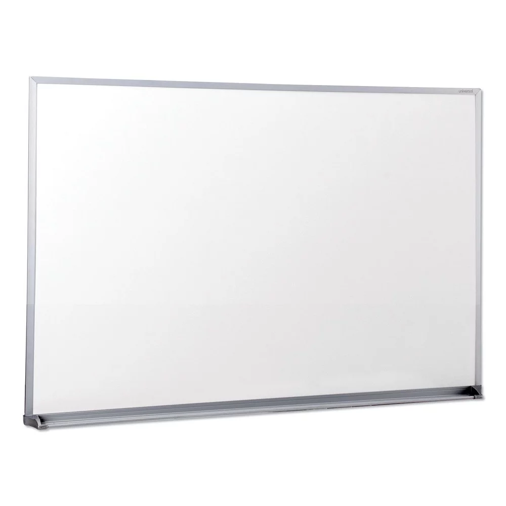Universal UNV43623 36 in. x 24 in. Melamine Dry Erase Board with Anodized Aluminum Frame - White Surface