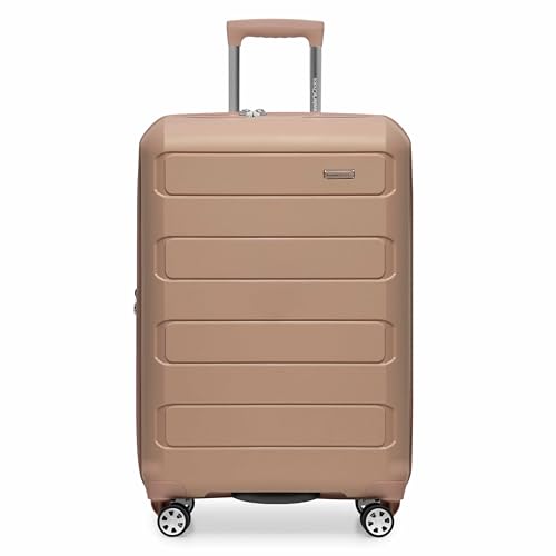 Traveler's Choice Pagosa Indestructible Hardshell Expandable Spinner Luggage, Black, 22