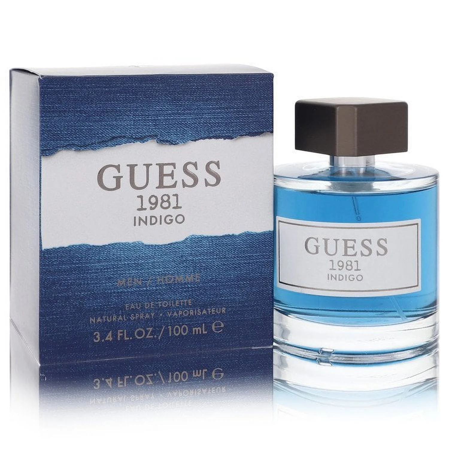 2 Pack  of Guess 1981 Indigo by Guess Eau De Toilette Spray 3.4 oz For Men