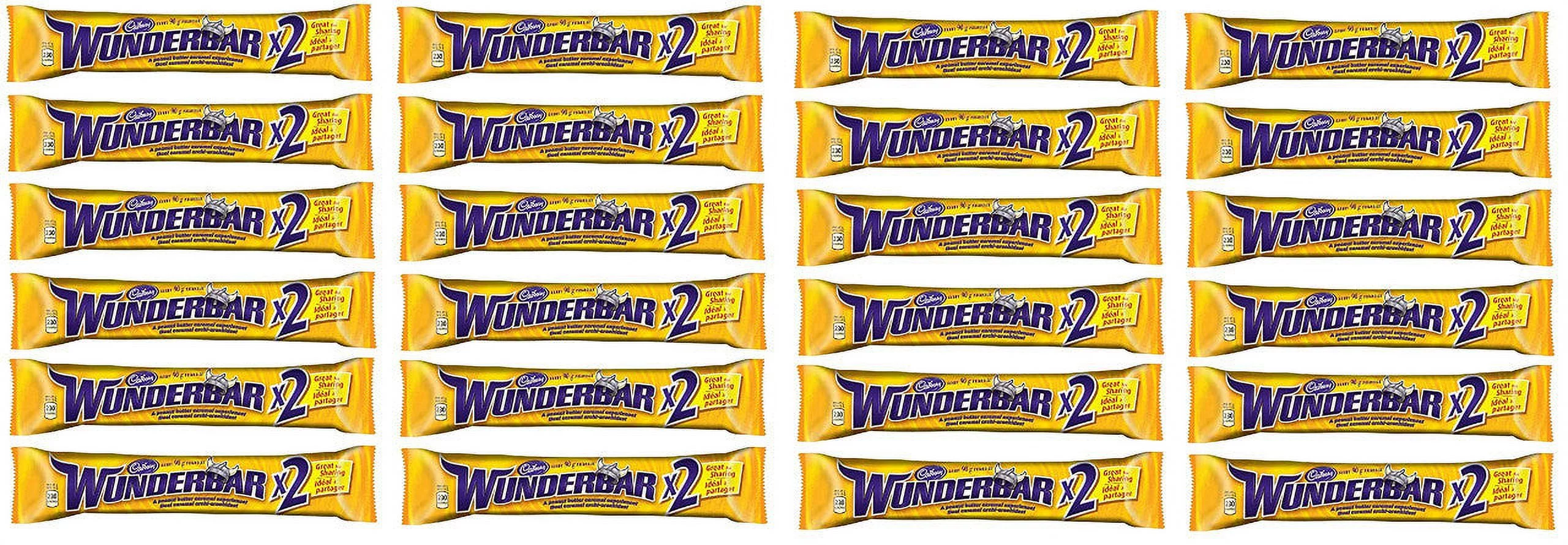 Cadbury Wunderbar Chocolate, King Size Bars 90g/3.2 oz., (24 Packs) {Imported from Canada}