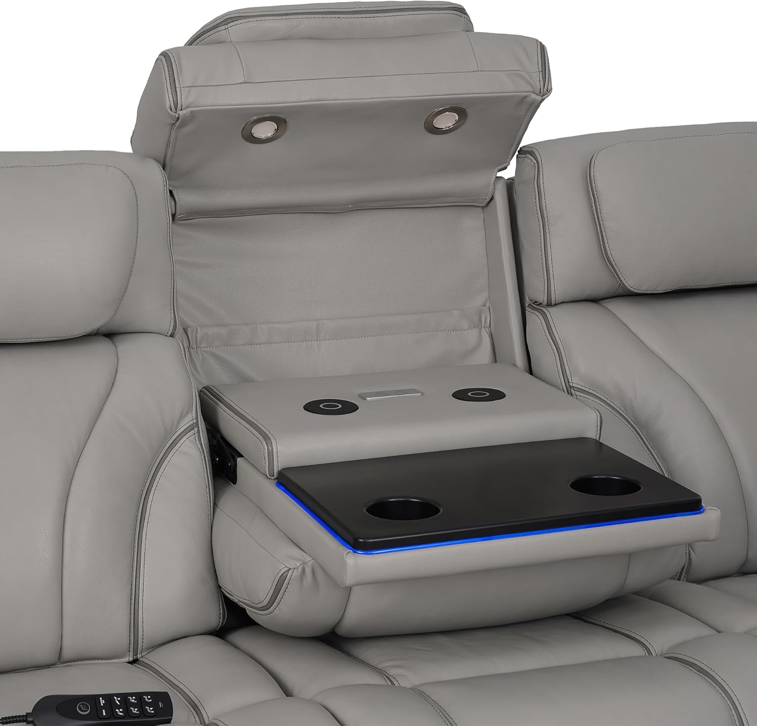 Armen Living Octavia Modern Zero Gravity Power Reclining Heated Massage Sofa, 86