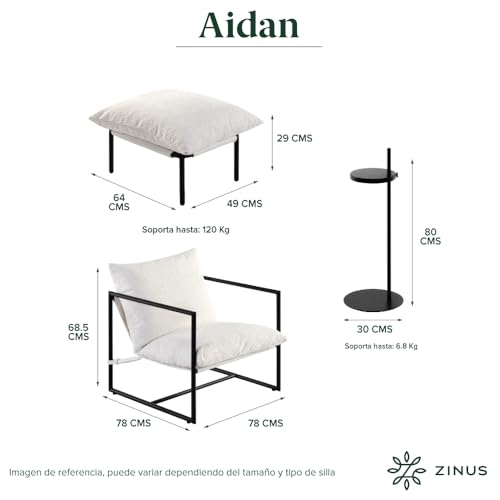 ZINUS Aidan Sling Accent Chair, Metal Framed Armchair with Shredded Foam Cushioning, Black