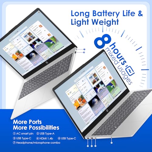 HP 15.6 Business Touchscreen Laptop Computer - w/Office Lifetime & Windows 11 Pro & DVD Drive | 15.6