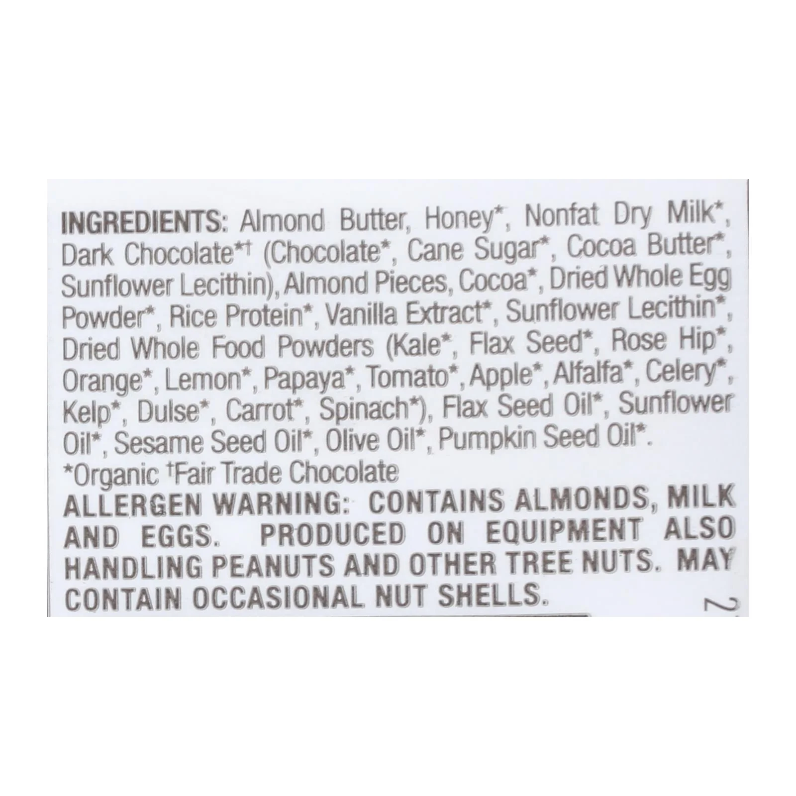 Perfect Bar Dark Chocolate Almond - Case of 8 - 2.2 OZ