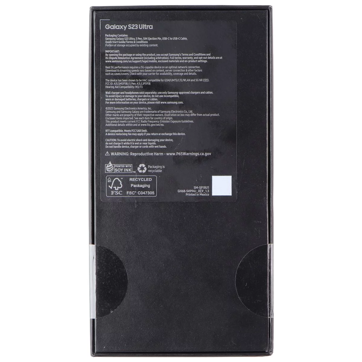 Samsung Galaxy S23 Ultra (6.8-inch) (SM-S918U) Unlocked - 512GB/Black