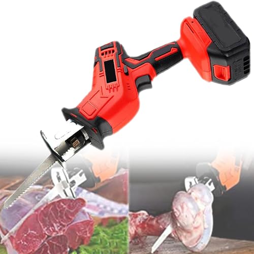Ggkoier Bone Saw Cordless Professional Butcher Reciprocating Saw - Battery Powered Electric Bone Saw for Commercial and Home Use,battery