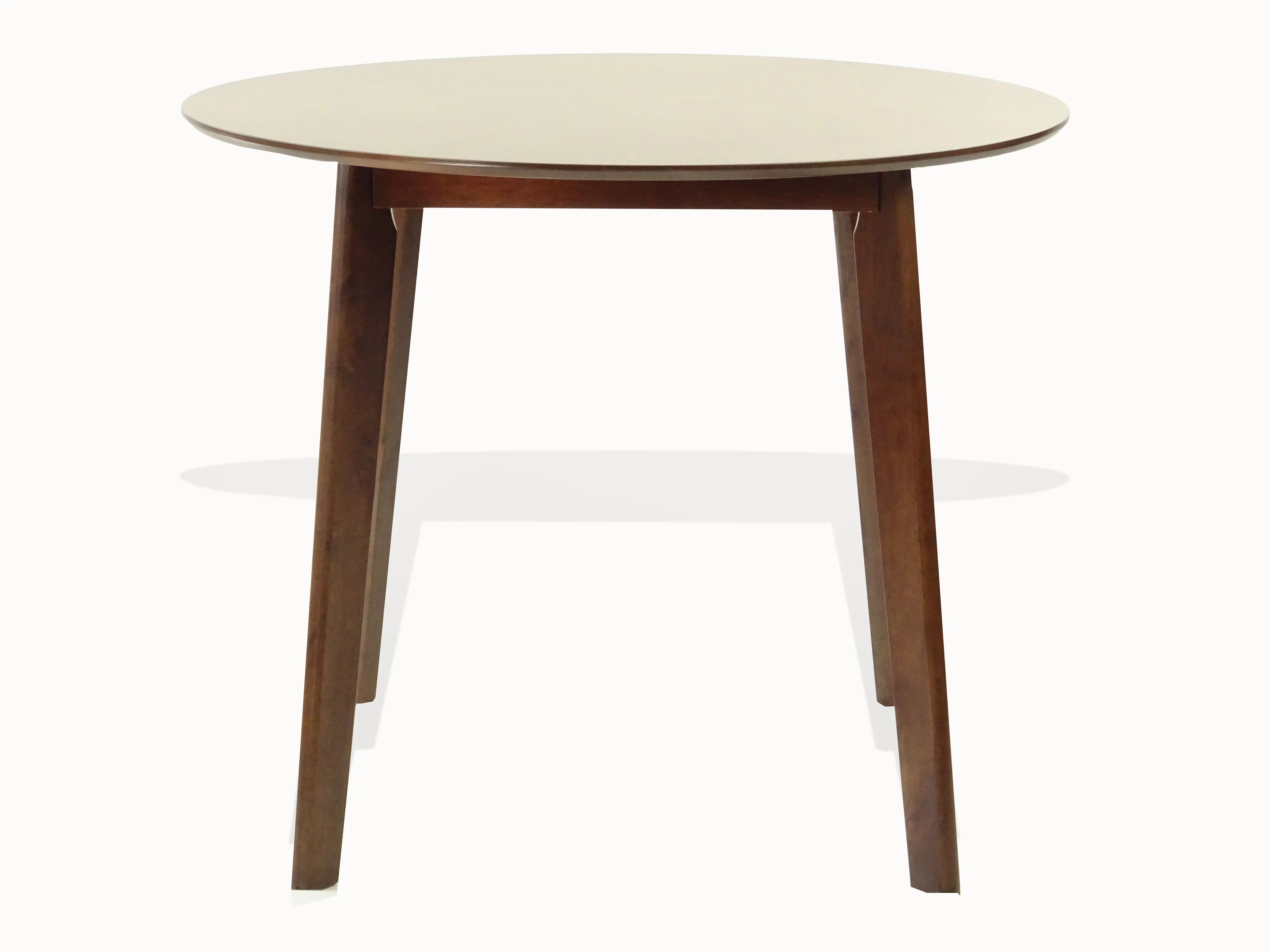 Kitchen Modern Wood Mandy Round Dining Table Medium Brown Finish